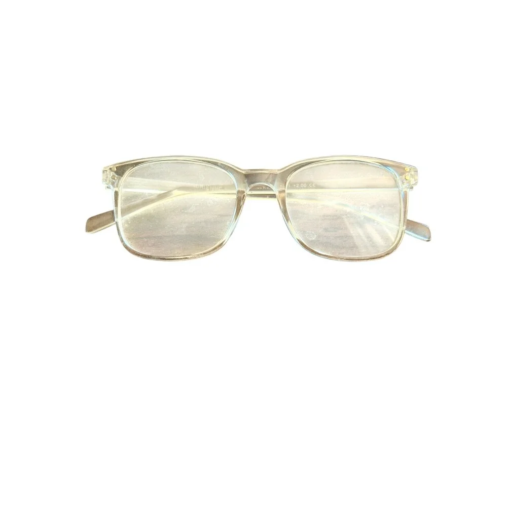 Adrienne Vittadini Clear Champagne Rectangular Reading Glasses +2.00 AVR430FP